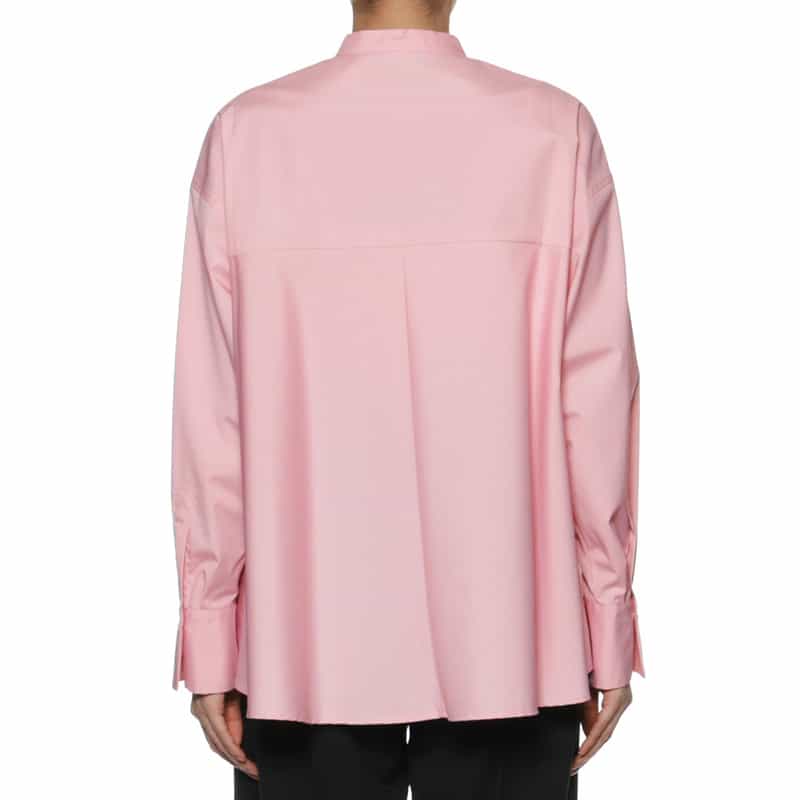 BARNEYS NEW YORK ウォッシャブル バックフレアスタンドカラーシャツ PINK