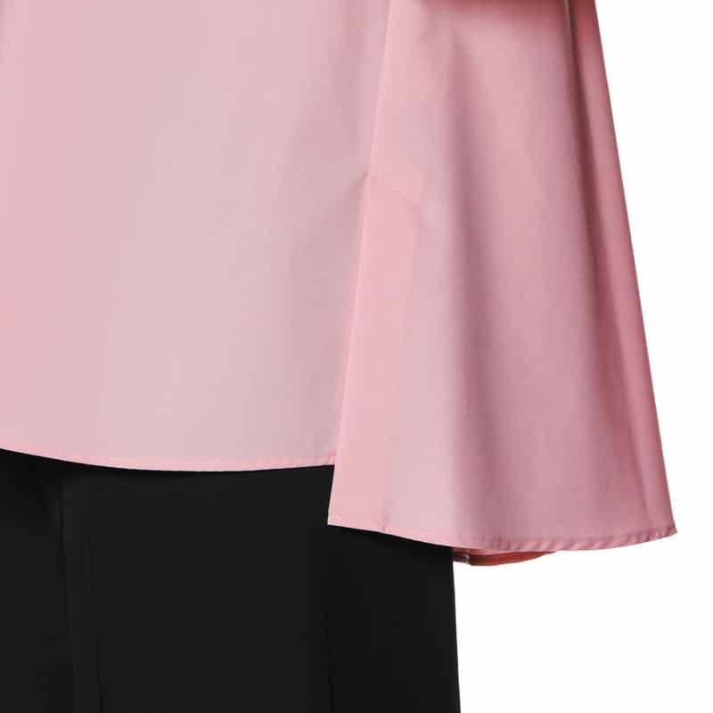 BARNEYS NEW YORK ウォッシャブル バックフレアスタンドカラーシャツ PINK