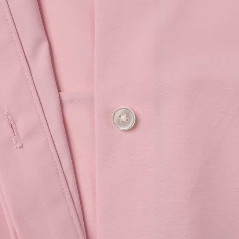 BARNEYS NEW YORK ウォッシャブル バックフレアスタンドカラーシャツ PINK