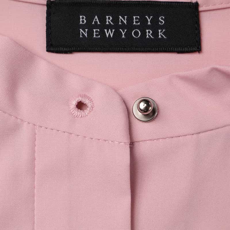 BARNEYS NEW YORK ウォッシャブル バックフレアスタンドカラーシャツ PINK