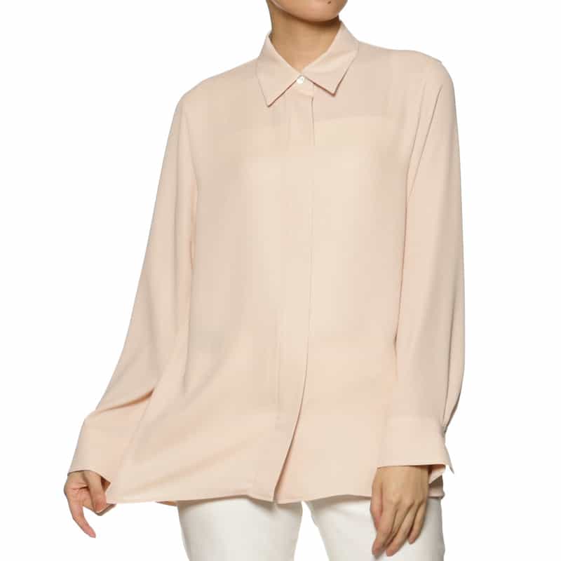 BARNEYS NEW YORK ウォッシャブル シフォンシャツ PINK