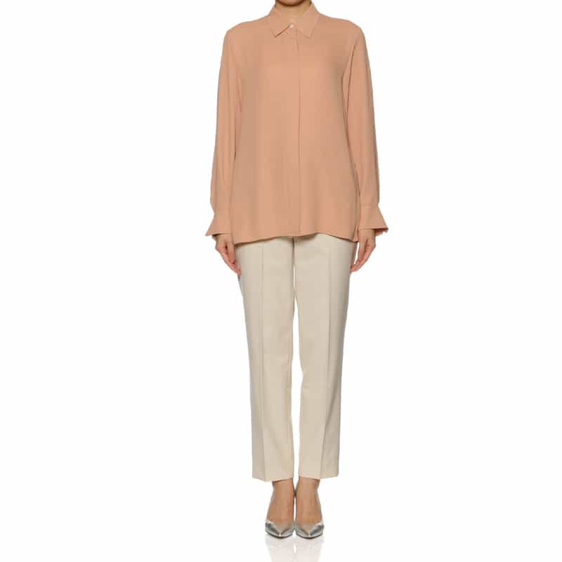 BARNEYS NEW YORK ウォッシャブル シフォンシャツ ORANGE