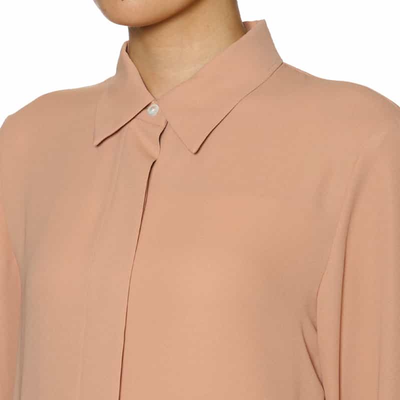 BARNEYS NEW YORK ウォッシャブル シフォンシャツ ORANGE