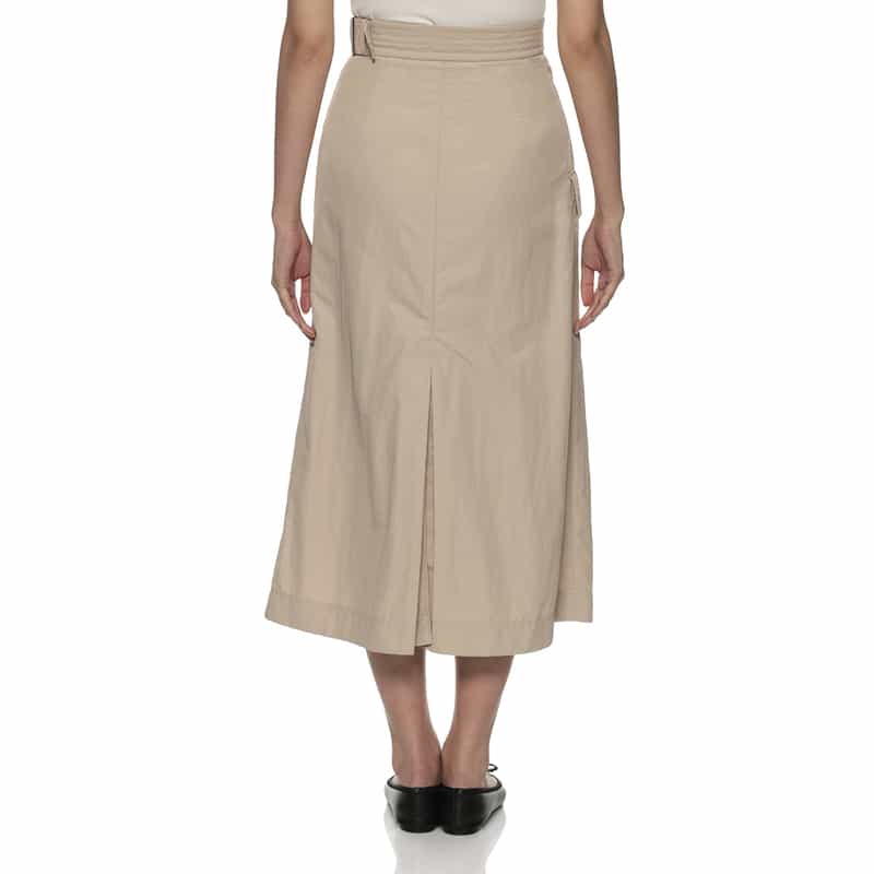 BARNEYS NEW YORK ウォッシャブル ベルテッドラップ風スカート BEIGE