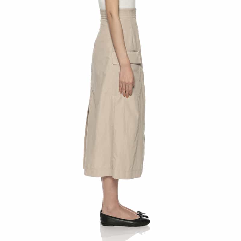 BARNEYS NEW YORK ウォッシャブル ベルテッドラップ風スカート BEIGE