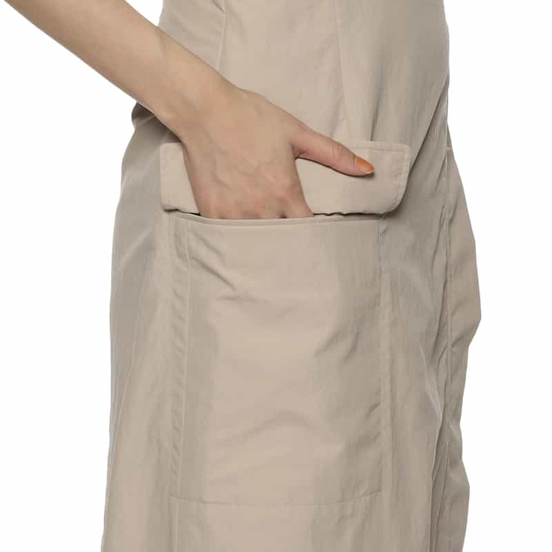 BARNEYS NEW YORK ウォッシャブル ベルテッドラップ風スカート BEIGE