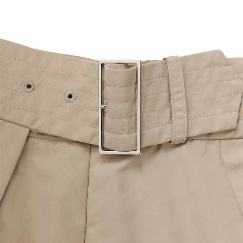 BARNEYS NEW YORK ウォッシャブル ベルテッドラップ風スカート BEIGE