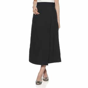 ウォッシャブル ベルテッドラップ風スカート