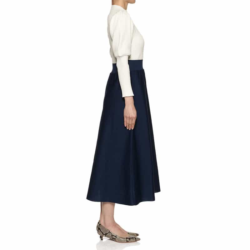 BARNEYS NEW YORK ボリュームスリーブ ニットドレス OFF WHITE