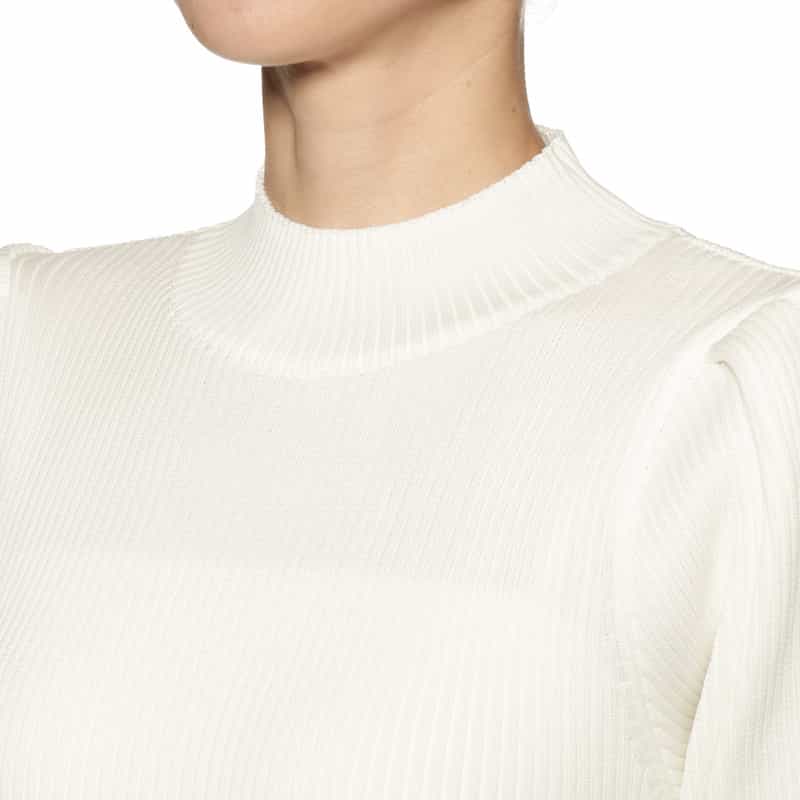 BARNEYS NEW YORK ボリュームスリーブ ニットドレス OFF WHITE