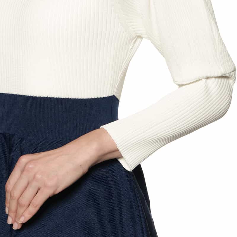 BARNEYS NEW YORK ボリュームスリーブ ニットドレス OFF WHITE