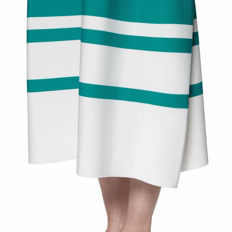 BARNEYS NEW YORK ノースリーブ ラインニットドレス BLUE GREEN