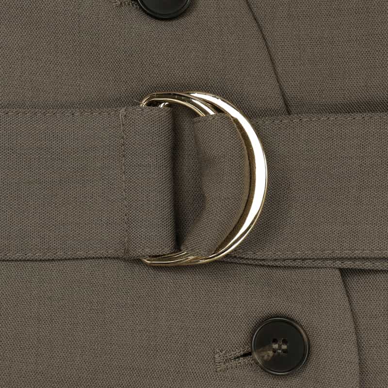 BARNEYS NEW YORK ウォッシャブル ベルト付きロングベスト BROWN