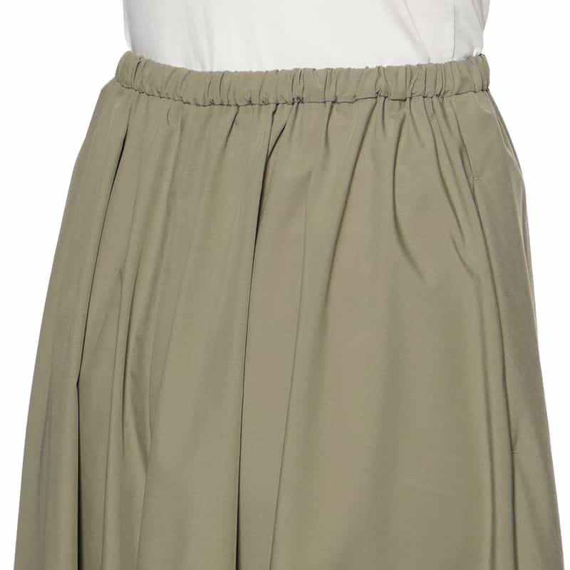 BARNEYS NEW YORK ウォッシャブル ドローストリングガウチョパンツ KHAKI