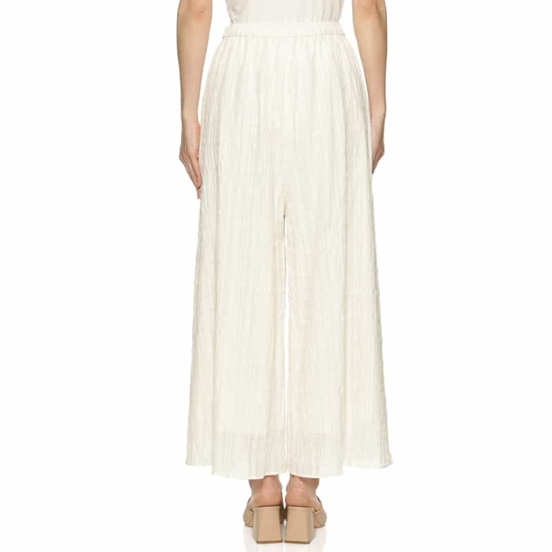 BARNEYS NEW YORK ウォッシャブル レースワイドパンツ WHITE