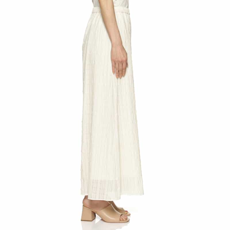 BARNEYS NEW YORK ウォッシャブル レースワイドパンツ WHITE