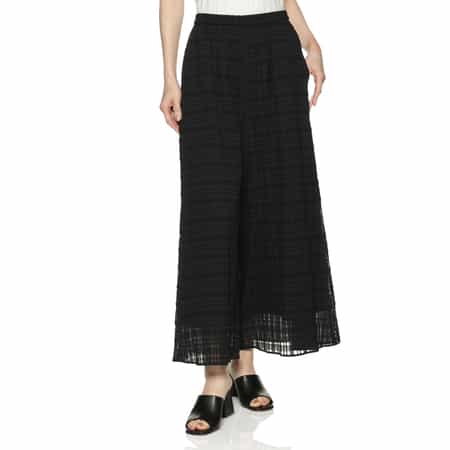 ウォッシャブル レースワイドパンツ