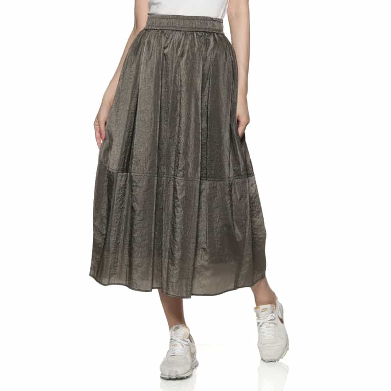 BARNEYS NEW YORK ウォッシャブル 切替コクーンスカート GRAY