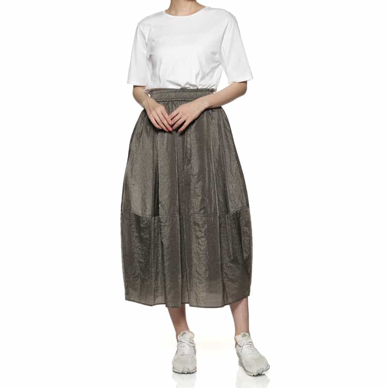 BARNEYS NEW YORK ウォッシャブル 切替コクーンスカート GRAY