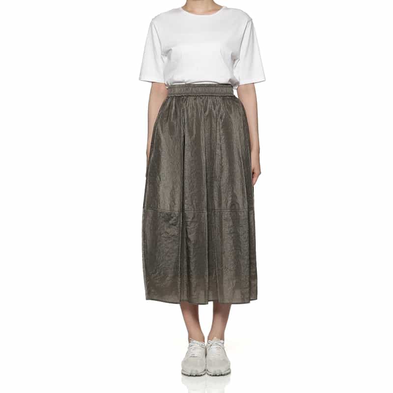 BARNEYS NEW YORK ウォッシャブル 切替コクーンスカート GRAY