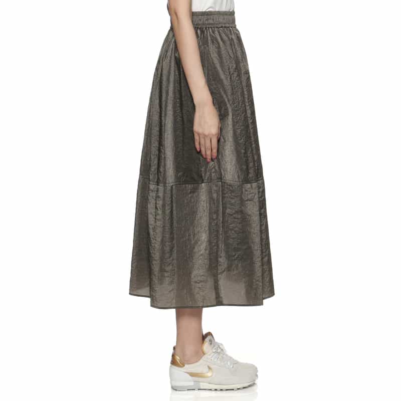 BARNEYS NEW YORK ウォッシャブル 切替コクーンスカート GRAY