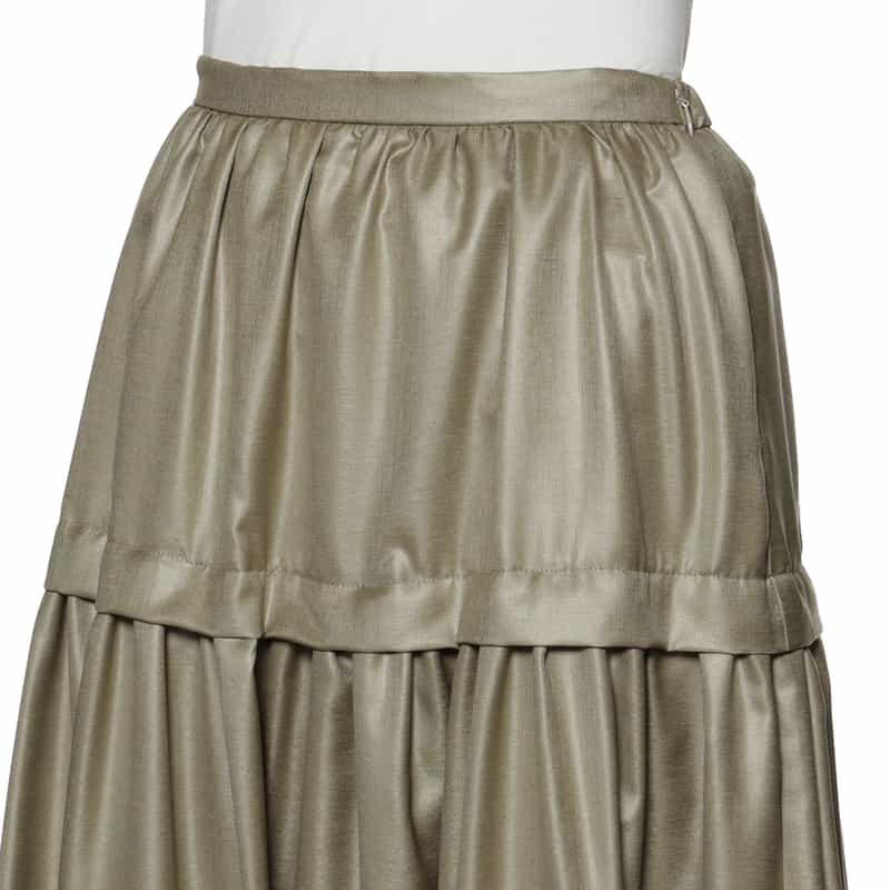 BARNEYS NEW YORK ウォッシャブル 切替ギャザースカート BEIGE