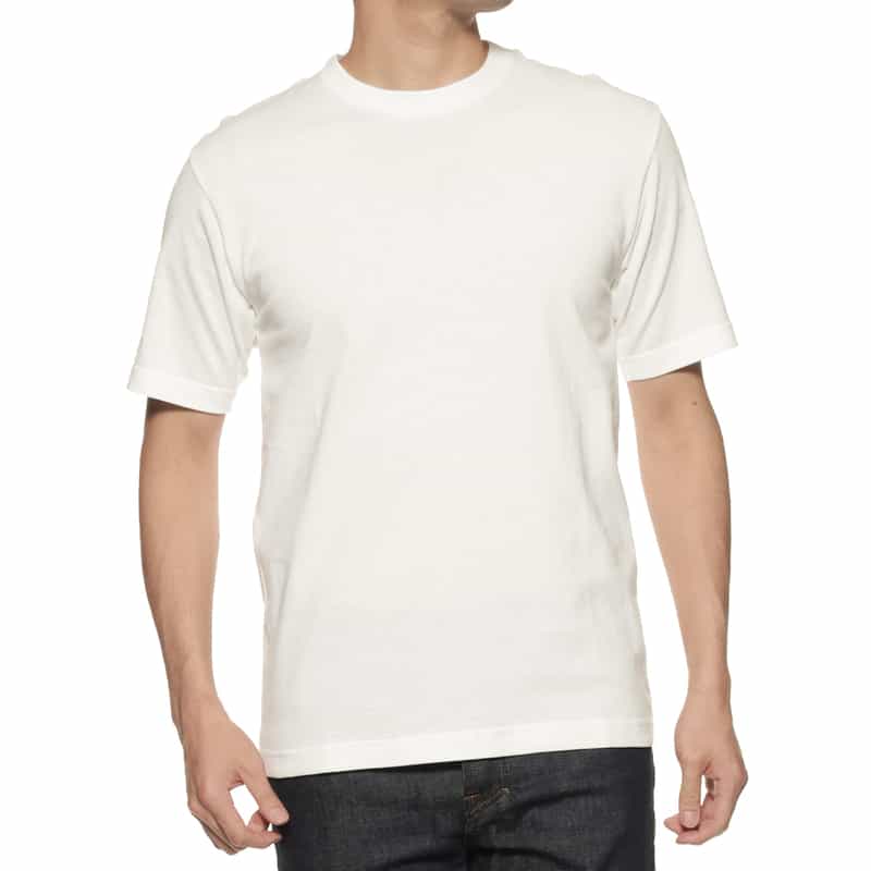 BARNEYS NEW YORK コットンリネン素材Tシャツ WHITE