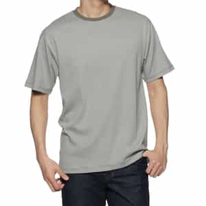 シルケット加工ボーダー柄スロープネックTシャツ