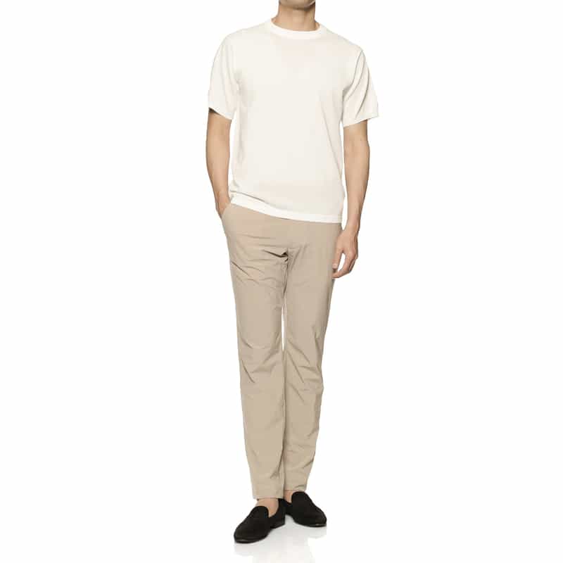 BARNEYS NEW YORK クルーネックニットTシャツ WHITE