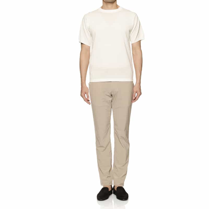 BARNEYS NEW YORK クルーネックニットTシャツ WHITE