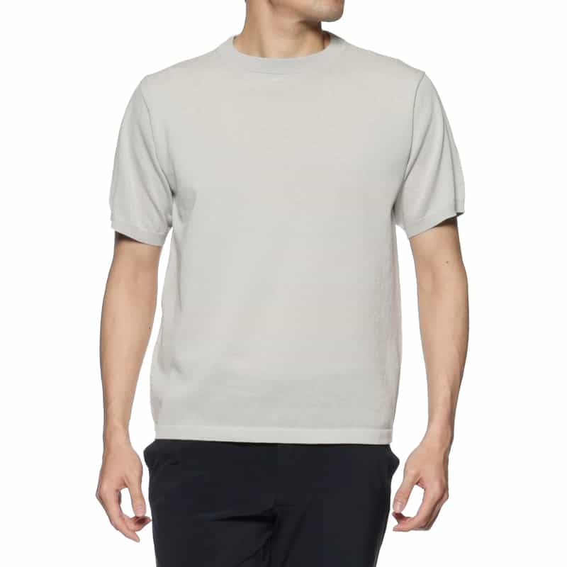 BARNEYS NEW YORK クルーネックニットTシャツ GRAY