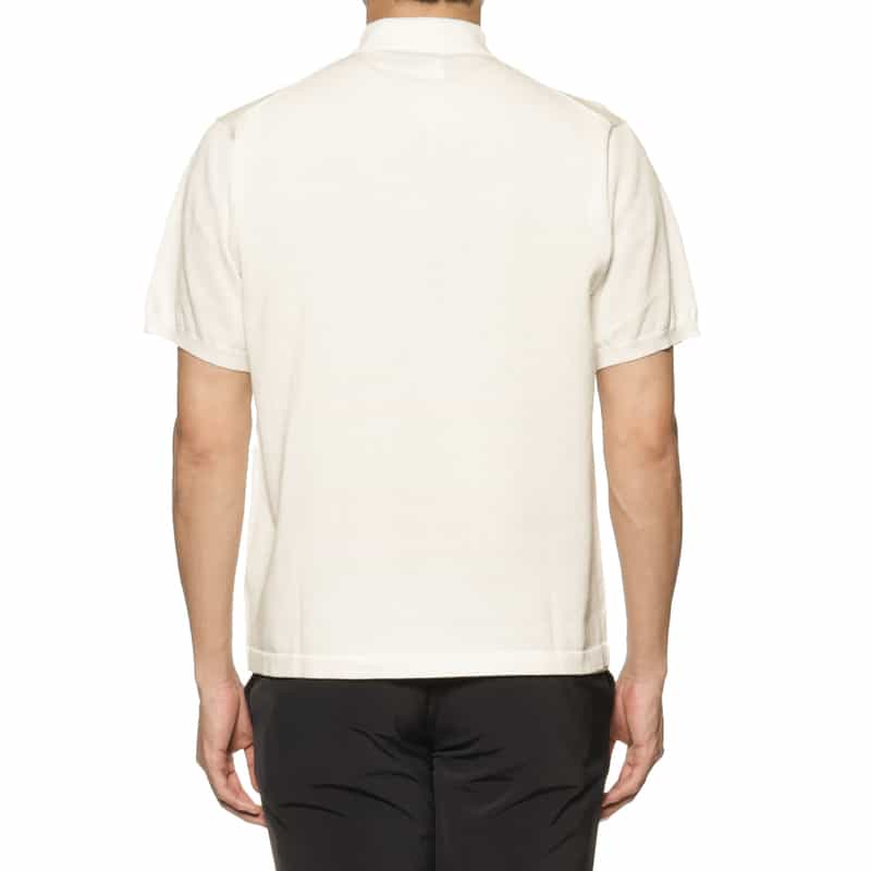 BARNEYS NEW YORK ニットポロシャツ WHITE