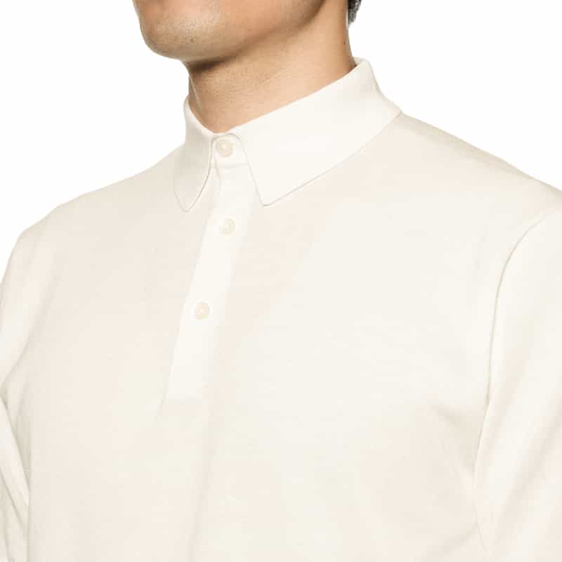 BARNEYS NEW YORK ニットポロシャツ WHITE