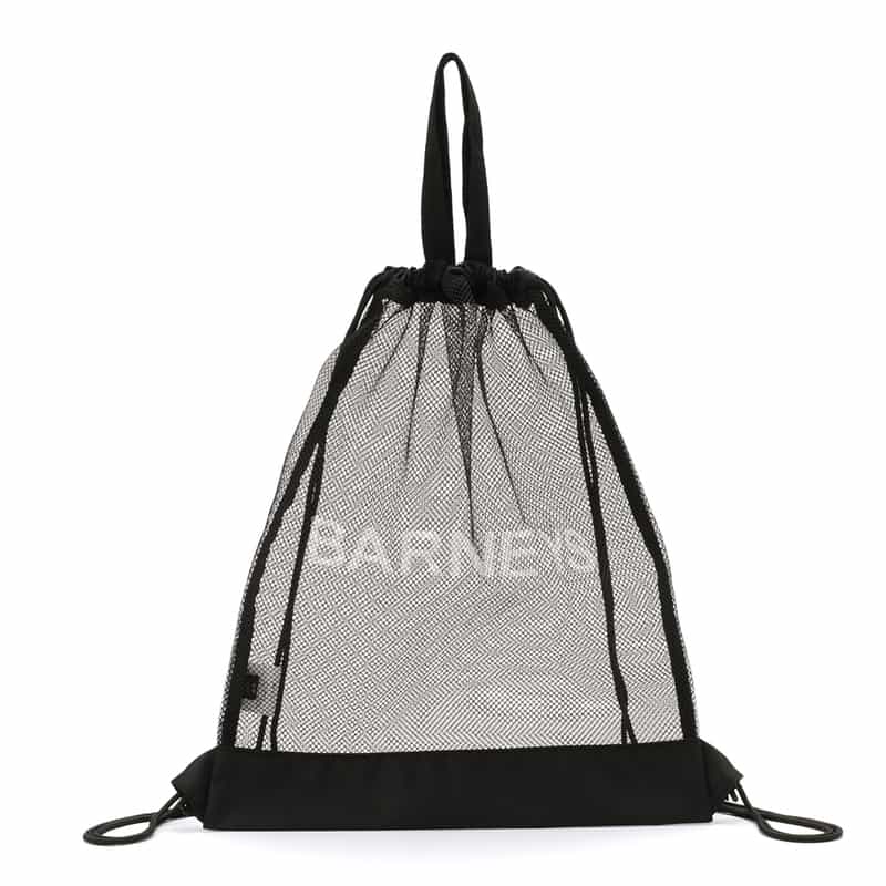 BARNEYS NEW YORK "BARNEYS" ロゴ入り メッシュナップサック BLACK