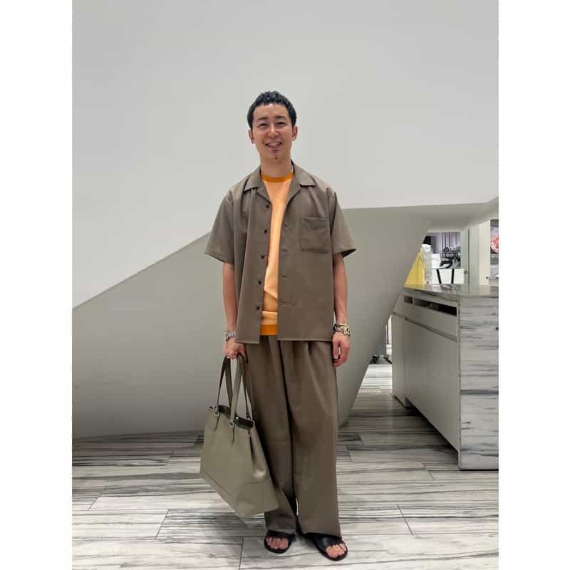 BARNEYS NEW YORK セットアップ オープンカラーシャツ BEIGE