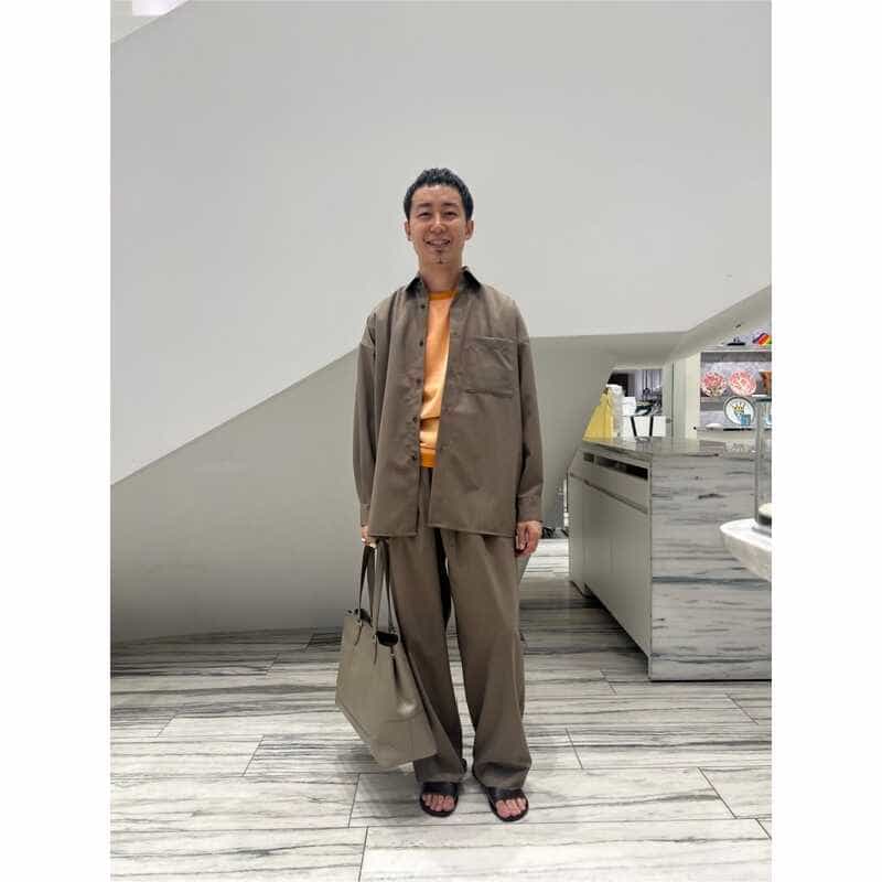 BARNEYS NEW YORK セットアップ オープンカラーシャツ BEIGE