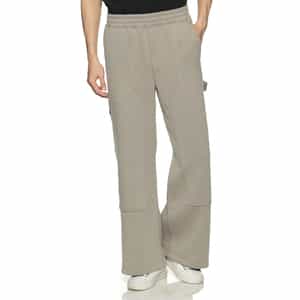 ポンチ素材ダブルニー ドローストリングスウェットパンツ