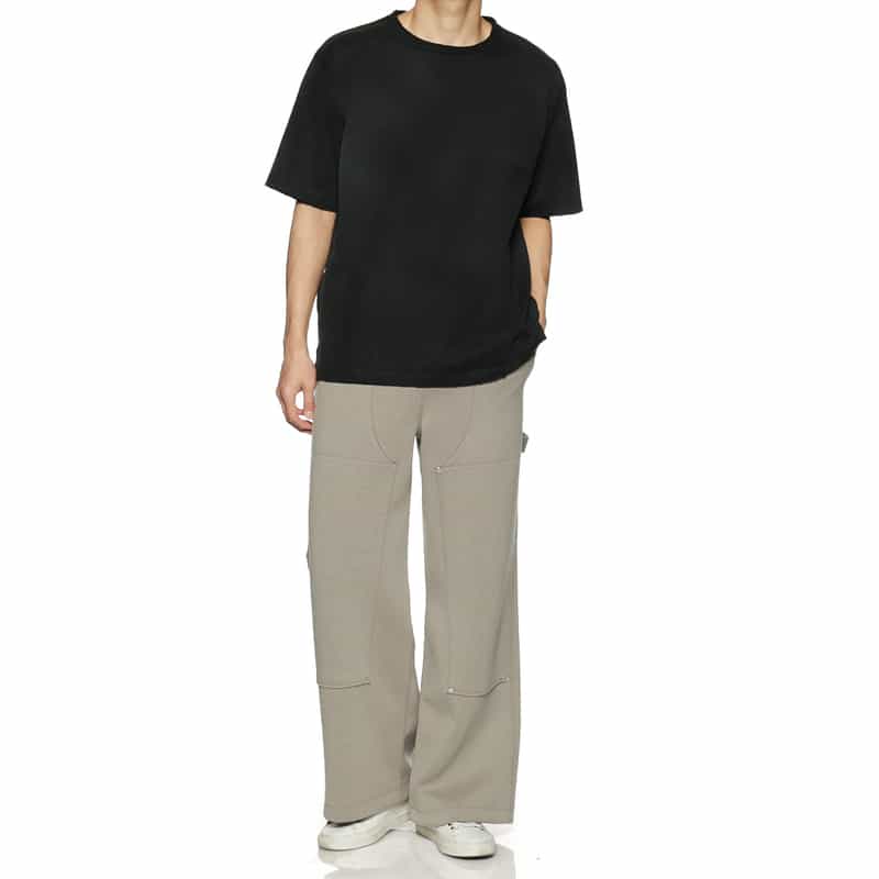 BARNEYS NEW YORK ポンチ素材ダブルニー ドローストリングスウェットパンツ KHAKI