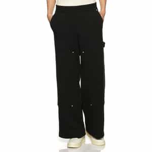 ポンチ素材ダブルニー ドローストリングスウェットパンツ