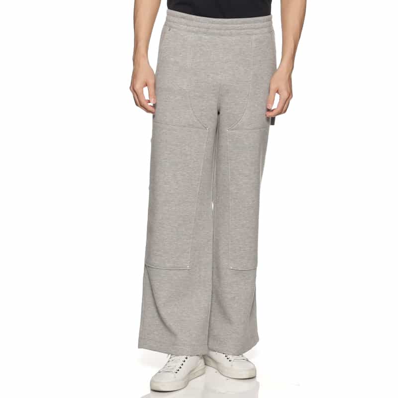 BARNEYS NEW YORK ポンチ素材ダブルニー ドローストリングスウェットパンツ GRAY