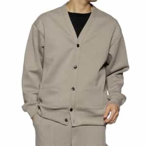 ポンチ素材スウェットカーディガン