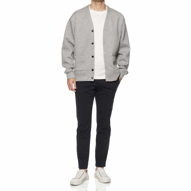 BARNEYS NEW YORK ポンチ素材スウェットカーディガン GRAY