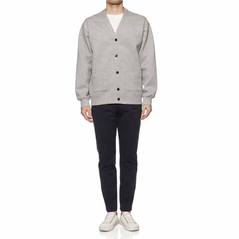 BARNEYS NEW YORK ポンチ素材スウェットカーディガン GRAY