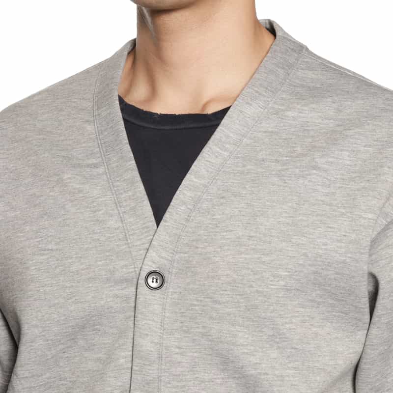 BARNEYS NEW YORK ポンチ素材スウェットカーディガン GRAY
