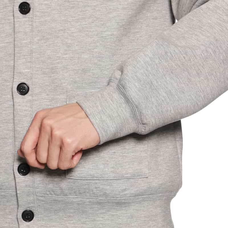 BARNEYS NEW YORK ポンチ素材スウェットカーディガン GRAY