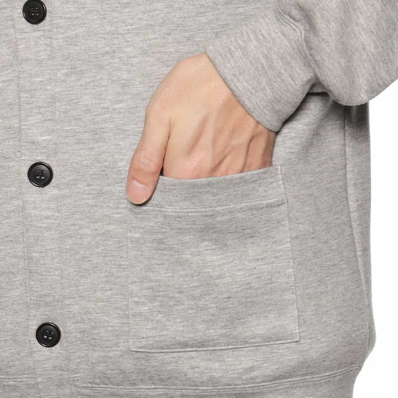 BARNEYS NEW YORK ポンチ素材スウェットカーディガン GRAY