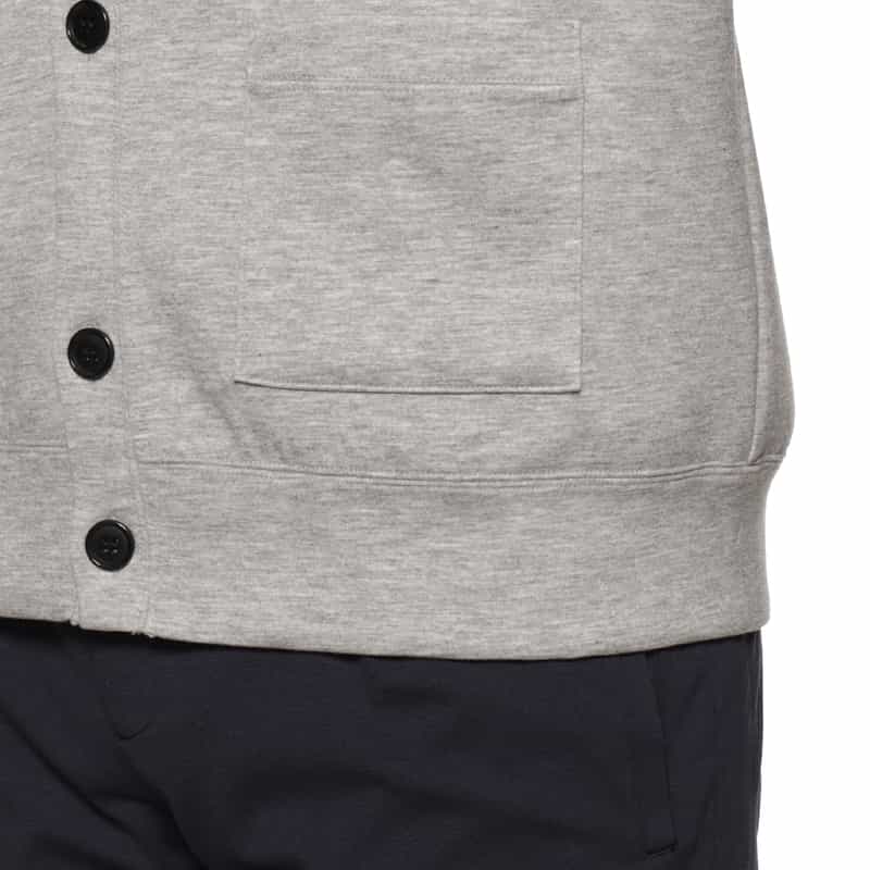 BARNEYS NEW YORK ポンチ素材スウェットカーディガン GRAY