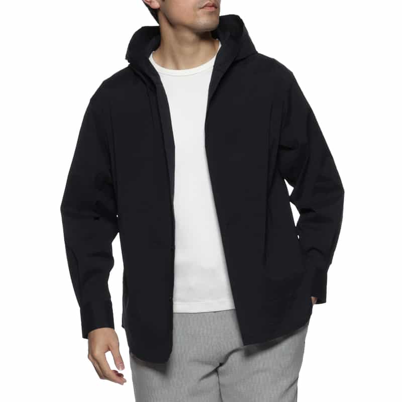 BARNEYS NEW YORK フード付きシャツ NAVY