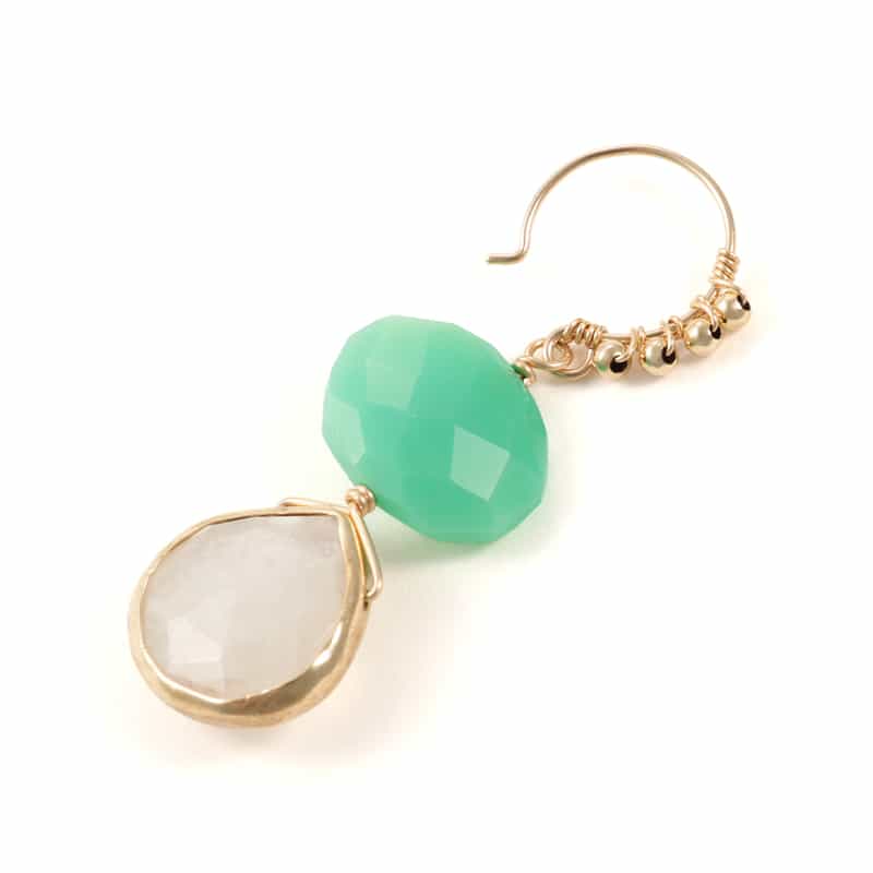 LA SOEUR LA SOEUR＜ラ スール＞バーニーズ　ニューヨーク限定ピアス （クリソプレーズカルセドニー×ムーンストーン） NONE(0000)