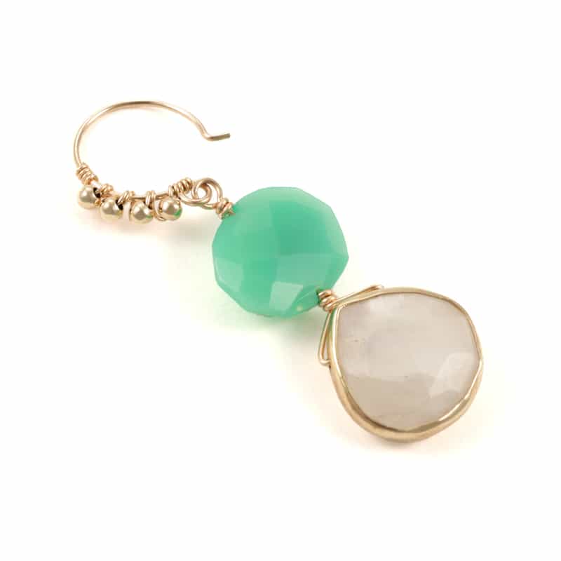 LA SOEUR LA SOEUR＜ラ スール＞バーニーズ　ニューヨーク限定ピアス （クリソプレーズカルセドニー×ムーンストーン） NONE(0000)